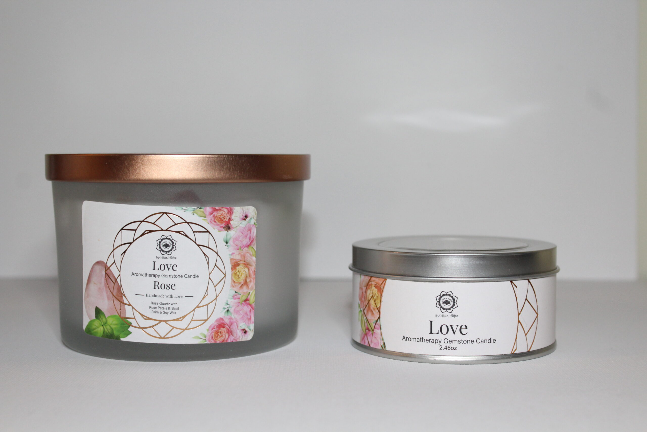 Candela Green Tree 'Amore' Quarzo Rosa + Rosa - immagine 2