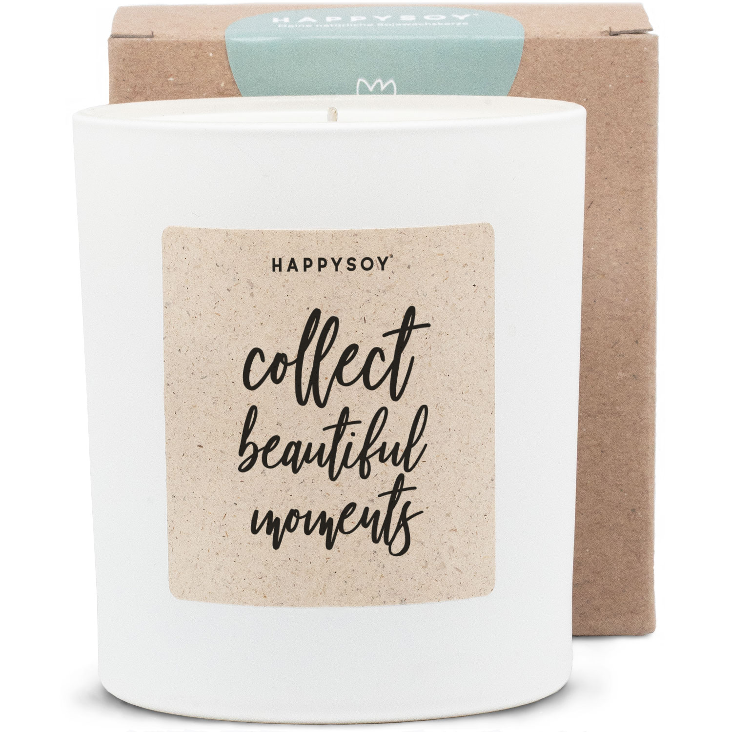Candela Profumata “Collect Beautiful Moments” in Cera di Soia – Fragranza Miaflora, Vetro Bianco Opaco, Idea Regalo (220 g)