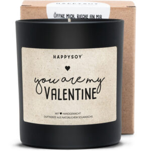 Candela Profumata “You are my Valentine” – Cera di Soia 220 g, Fragranza Miaflora con Giglio Iris Gelsomino, Idea Regalo San Valentino