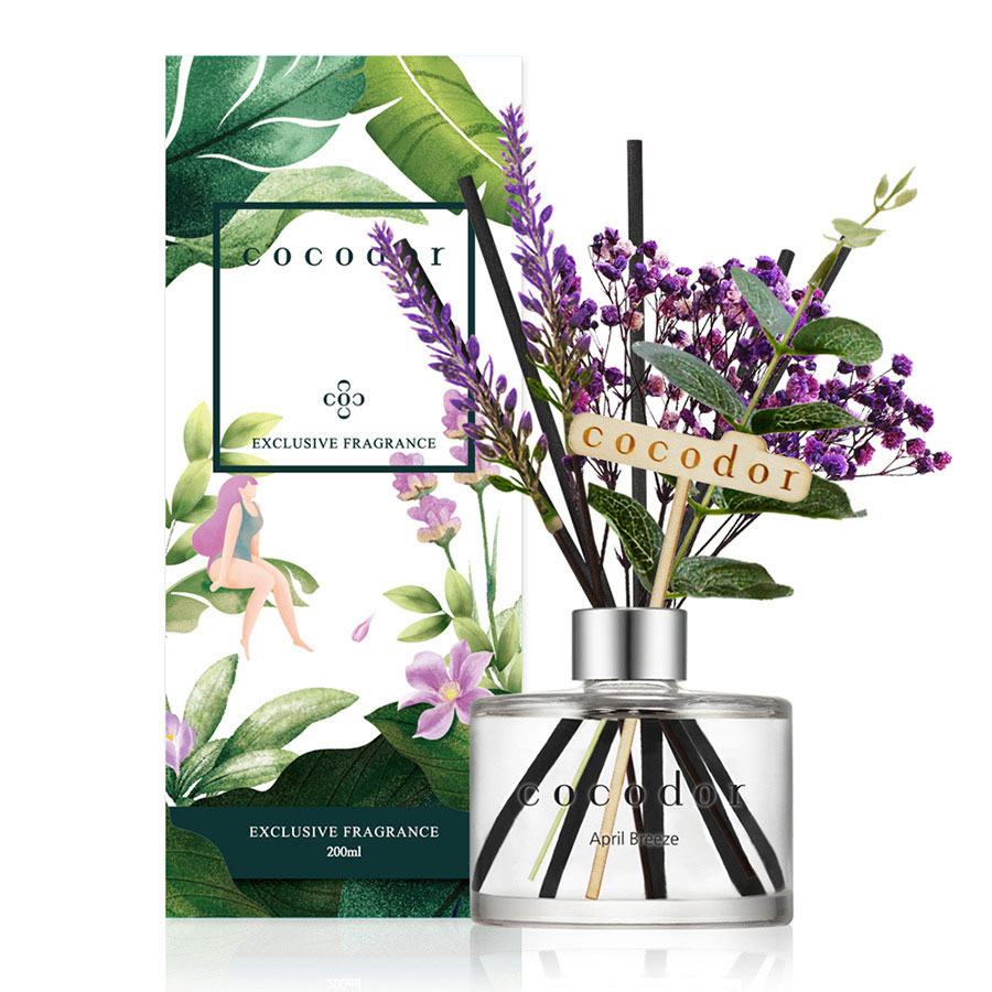 Cocodor April Breeze Diffusore a Bastoncini 200 ml – Profumatore per Ambiente Floreale con Bacche Dolci, Note Polverose e Fiori Decorativi Lavanda/Gypsophila - immagine 3