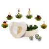 6 Tisane Fiorite Green Tea in Scatola Cuore di Legno