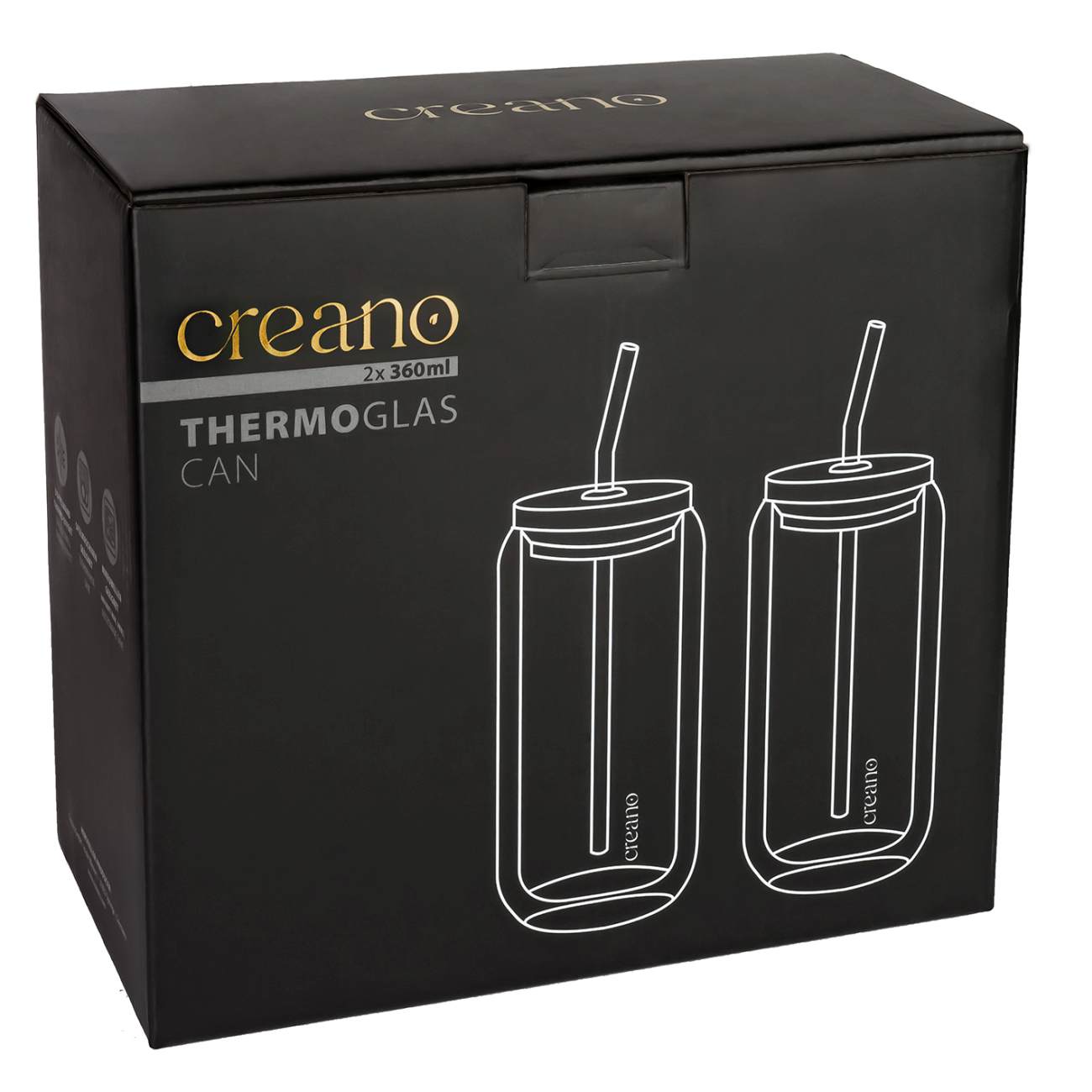 Bicchieri Creano doppia parete 360 ml con bambù e cannuccia