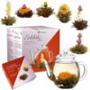 Set regalo tè in fiore Creano con teiera vetro 500 ml