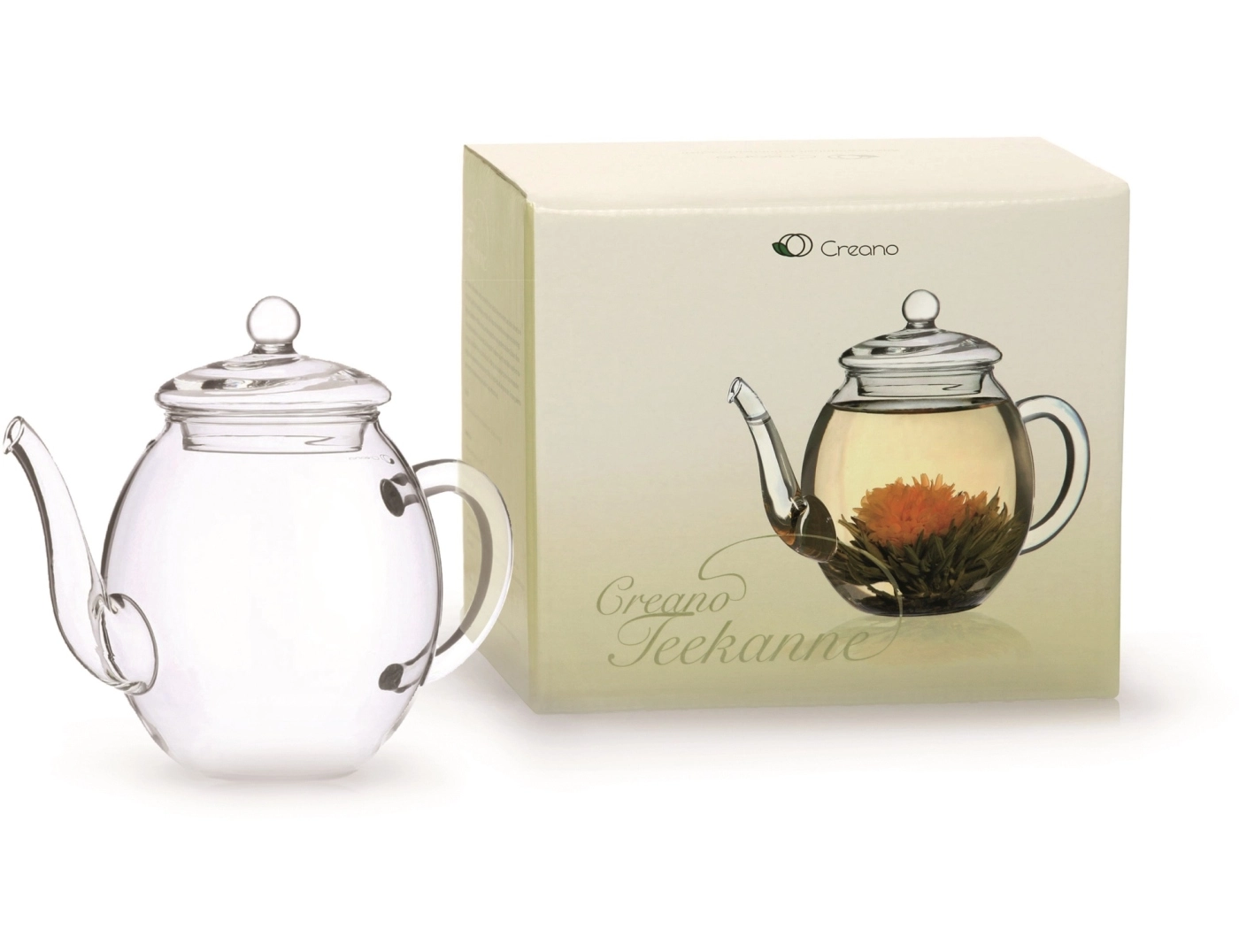 Teiera In Vetro Creano 500 Ml Con Coperchio Per Tè In Fiore - immagine 6